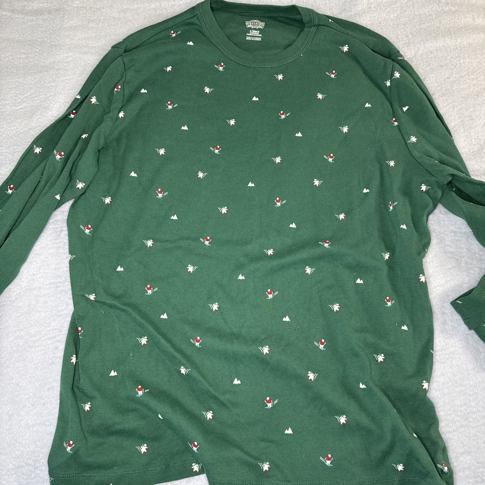 Green Ski Print Pajama Set 2pc - Picture 3 of 10